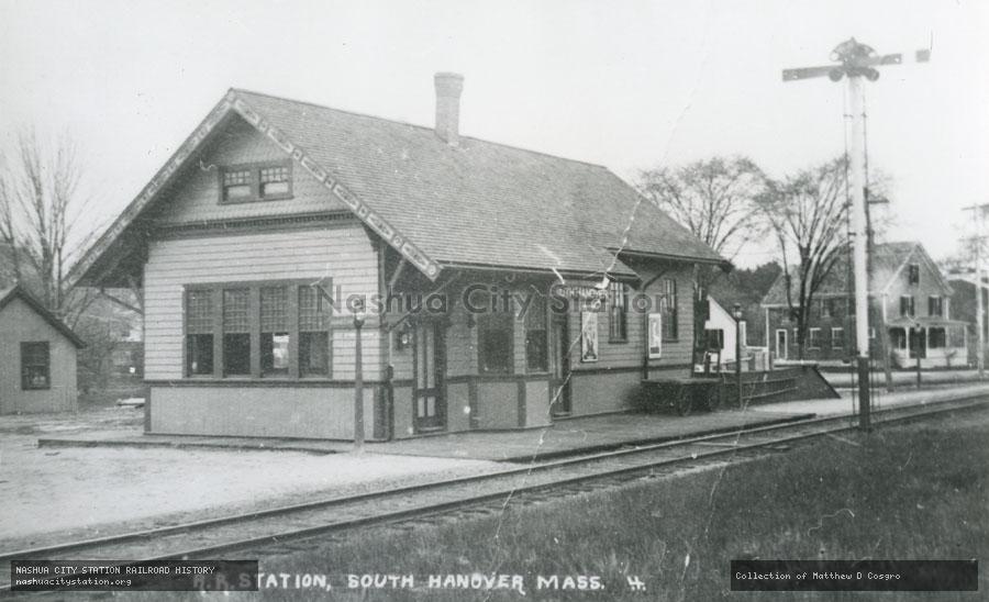 Postcard: Railroad Station, South Hanover, Massachusetts